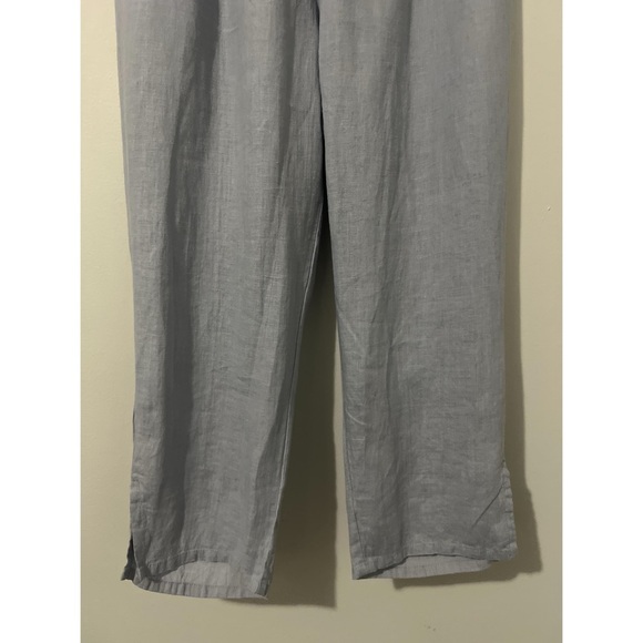 Flax Pants Women’s Medium Blue Linen Pull On Boho Lagenlook - Picture 6 of 14